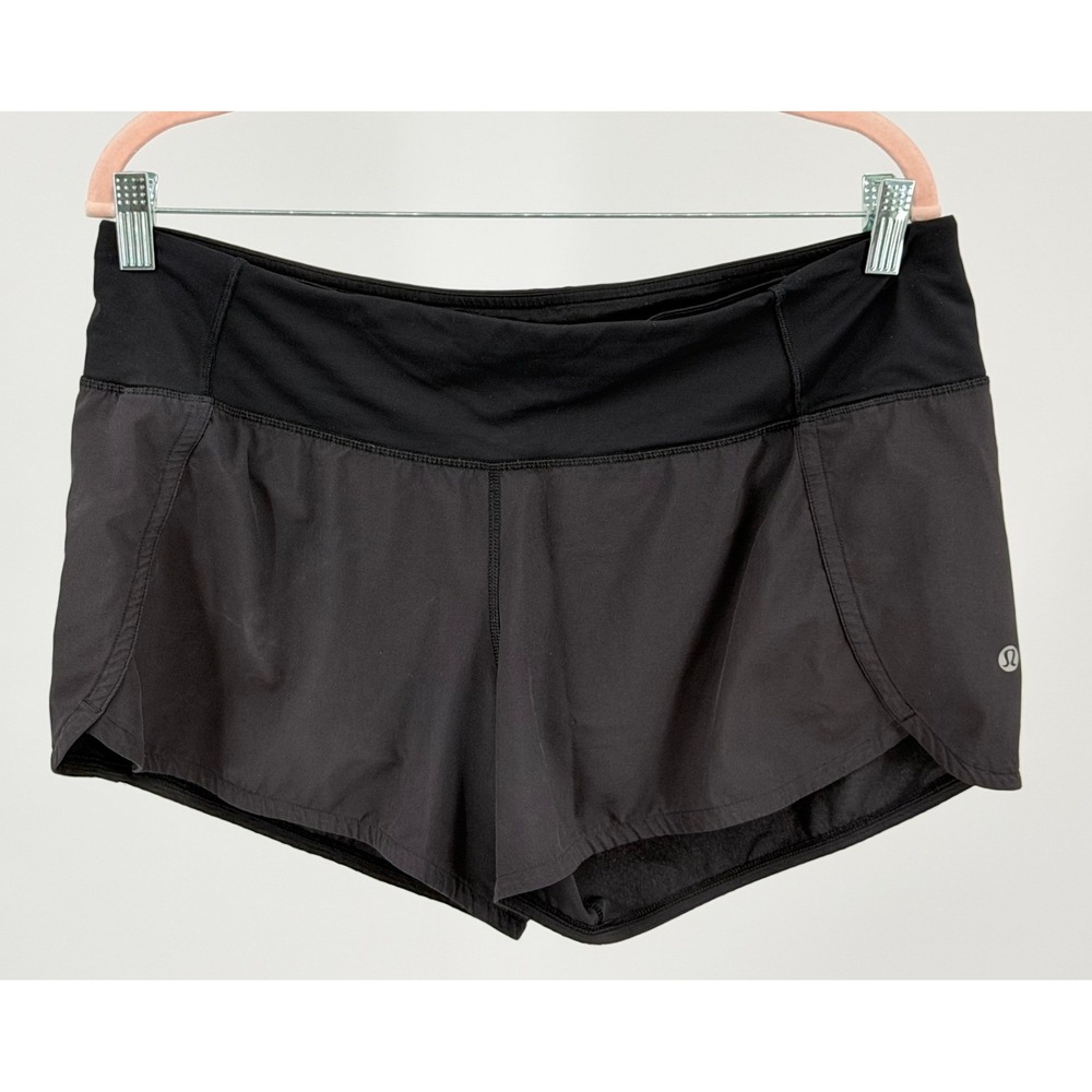 Lululemon Speed Up Shorts Womens 10 Black 4" Lined Running W7AKLS